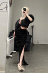 OUDE WAAG Core Velvet New Jet Sleeping skirt OW-23SS-SK05 Black